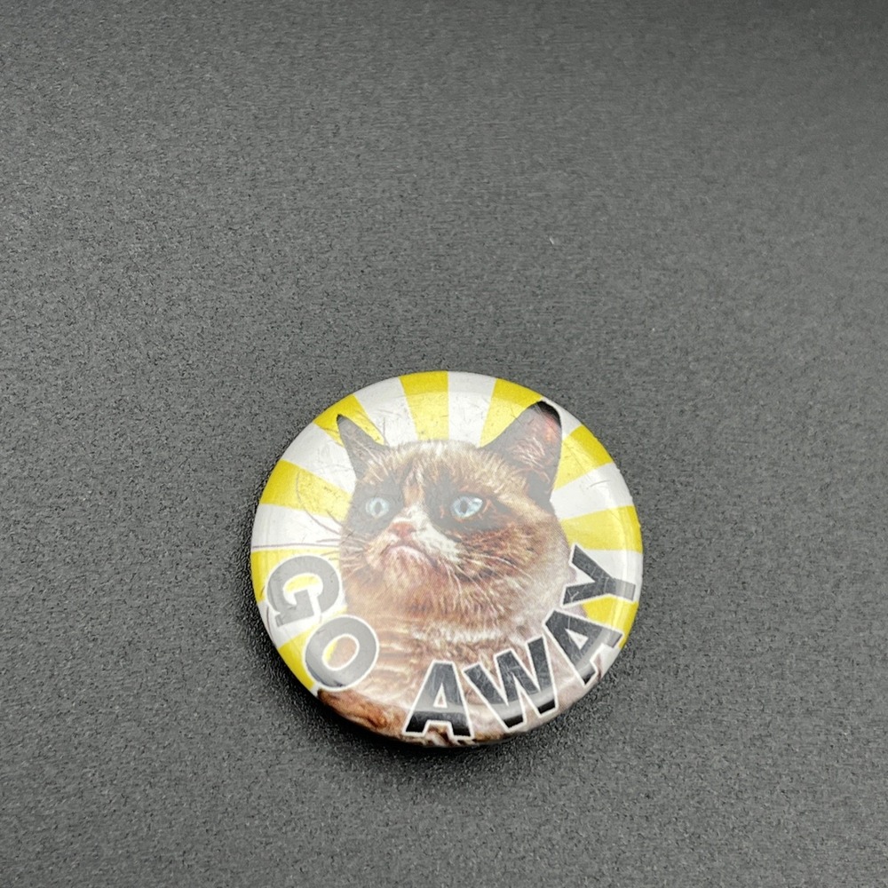 Grumpy Cat "Go Away" Funny‎ Novelty Button Pin